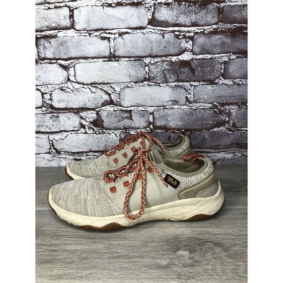 Teva Arrowood 2 Plaza Beige Taupe Knit Athletic Low Sneakers Women Sz 7M US/38EU - Picture 1 of 16